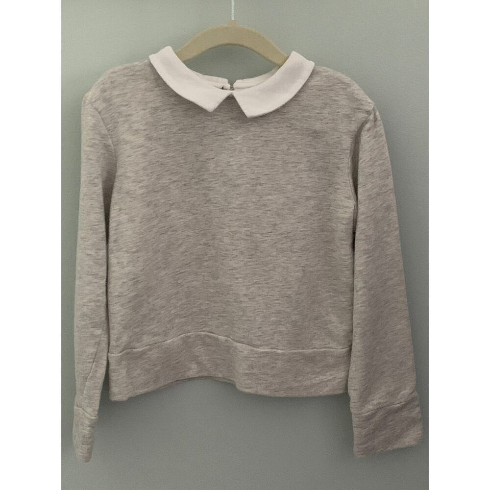 Olive Juice Peter Pan Collar Gray Sweatshirt Sweater Dress Casual Girls M 5-6